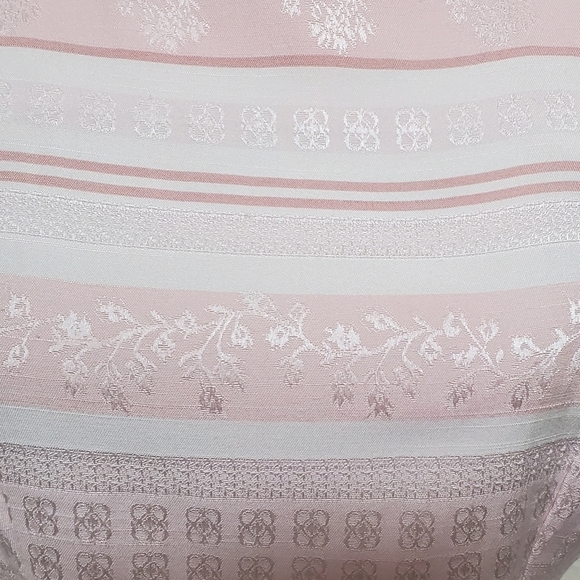 Vintage Josephine Pastel Pink Floral Satin Vest Lavallière Button Up Blouse Set - Picture 7 of 16